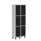Armário Guarda Volume Locker Roupeiro de Aço 2 Vãos 6 Portas GR302/6 Light Cinza e Preto