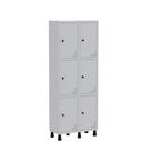 Armário Guarda Volume Locker Roupeiro de Aço 2 Vãos 6 Portas GR302/6 Light Cinza Armário Guarda Volume Locker Roupeiro de Aço 2 Vãos 6 Portas GR302/6 Light Cinza
