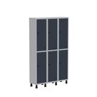 Armário Guarda Volume Locker Roupeiro de Aço 3 Vãos 6 Portas GR303/6 Light Cinza e Azul Del Rey Armário Guarda Volume Locker Roupeiro de Aço 3 Vãos 6 Portas GR303/6 Light Cinza e Azul Del Rey