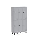 Armário Guarda Volume Locker Roupeiro de Aço 3 Vãos 6 Portas GR303/6 Light Cinza Armário Guarda Volume Locker Roupeiro de Aço 3 Vãos 6 Portas GR303/6 Light Cinza