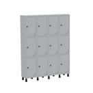 Armário Guarda Volume Locker Roupeiro de Aço 4 Vãos 12 Portas GR304/12 Light Cinza