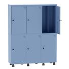 Armário Guarda Volume Locker Roupeiro Insalubre 3 Vãos 06 Portas GRP503/6INS Azul Dali - Pandin