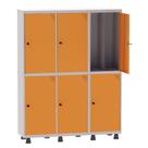 Armário Guarda Volume Locker Roupeiro Insalubre 3 Vãos 06 Portas GRP503/6INS Cinza e Laranja Picasso - Pandin Armário Guarda Volume Locker Roupeiro Insalubre 3 Vãos 06 Portas GRP503/6INS Cinza e Laranja Picasso - Pandin