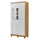 Armário Infantil 3 Portas 3 Gavetas Tedy - Moveis Peroba Amendoa-branco