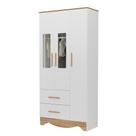 Armario Infantil Popy 3 Portas 2 Gavetas - Moveis Peroba Amendoa-branco