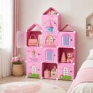 Armário Infantil Rosa Modular 13 Módulos Guarda Roupa Menina