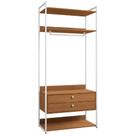 Armário Kappesberg Li047 Estilo Industrial Com Cabideiro Canela Branco