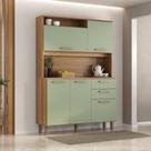 Armário Kit Cozinha Compacto 5 Portas 2 Gavetas com Nicho - Luciane 352 Cor:Verde Mar Armário Kit Cozinha Compacto 5 Portas 2 Gavetas com Nicho - Luciane 352 Cor:Verde Mar