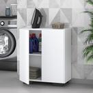 Armário Lavanderia com 2 Portas Multimóveis MP5023 Branco/Preto Armário Lavanderia com 2 Portas Multimóveis MP5023 Branco/Preto