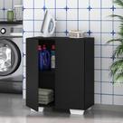 Armário Lavanderia com 2 Portas Multimóveis MP5023 Preto/Branco Armário Lavanderia com 2 Portas Multimóveis MP5023 Preto/Branco