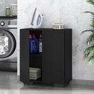 Armário Lavanderia com 2 Portas Multimóveis MP5023 Preto Armário Lavanderia com 2 Portas Multimóveis MP5023 Preto