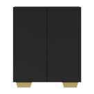Armário Lavanderia Com 2 Portas Multimóveis Preto/natural Armário Lavanderia Com 2 Portas Multimóveis Preto/natural