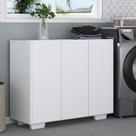 Armário Lavanderia Com 3 Portas 90 Cm Mp5034 Branco Armário Lavanderia Com 3 Portas 90 Cm Mp5034 Branco