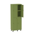 Armário Locker 2 Colunas, 4 Portas com Prateleira Central com Duas Chaves