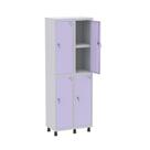 Armário Locker 2 Colunas, 4 Portas com Prateleira Central com Duas Chaves