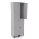 Armário Locker Guarda-Volume 4 Portas Aço Grp 502/4 Cinza