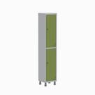 Armário Locker Guarda Volume Aço Light 2 Portas 34,5x179,5cm com Prateleira Interna Cinza/Verde Armário Locker Guarda Volume Aço Light 2 Portas 34,5x179,5cm com Prateleira Interna Cinza/Verde