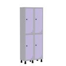 Armário Locker Guarda Volume Aço Light 4 portas 69x179,5cm com prateleira interna Armário Locker Guarda Volume Aço Light 4 portas 69x179,5cm com prateleira interna