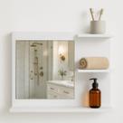 Armário MDF Com Espelho Branco Multiuso Para Banheiro