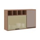 Armário Mel 120 cm 2 Portas Alumínio com Vidro Reflecta Bronze e Nicho Luciane