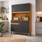Armário Melissa 120cm Pequeno P Apartamento Compacto Com 6 Portas 1 Gaveta