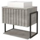 Armário MGM Frisê 60cm 100% MDF Com Cuba de Mármore Sintético Suportes Metalon Banheiro Cor Cimento Armário MGM Frisê 60cm 100% MDF Com Cuba de Mármore Sintético Suportes Metalon Banheiro Cor Cimento