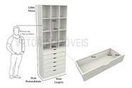 Armário Misto Prateleira Gaveteiro M45 100% Mdf Cômoda