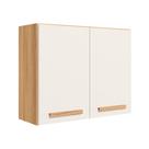 Armario Modulado Aereo Intenza 80cm com puxador em madeira