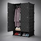 Armário Modular 6 Portas com Cabideiro e Nichos Organizador Preto Armário Modular 6 Portas com Cabideiro e Nichos Organizador Preto
