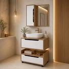 Armário Modular Banheiro CR10170 2 Portas 1 Gaveta MDP TAMANHO 60CM Amêndoa-branco Multimóveis Armário Modular Banheiro CR10170 2 Portas 1 Gaveta MDP TAMANHO 60CM Amêndoa-branco Multimóveis