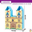 Armário Modular Infantil Estilo Castelo Azul Plástico Multiuso com Cubos DIY para Roupas e Brinquedos