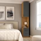 Armário Modular Mesa de Cabeceira Direita/Esquerda 1 Porta 3 Gavetas 100% MDF Clean Altezza