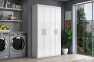 Armário Multiuso 04 Portas 102x182cm - Branco Aramóveis Armário Multiuso 04 Portas 102x182cm - Branco Aramóveis