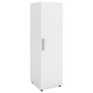 Armário Multiuso 1 Porta 2 Nichos e Suporte para Vassoura Branco