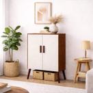 Armário Multiuso 2 Portas Retrô Compacto Organizador COR:OFF-WHITE