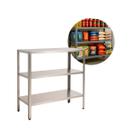 Armário Multiuso Acm Inox 3 Prateleiras 90x30x86 cm