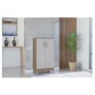 Armário Multiuso Ambiente 2 Portas Pequeno Castanho Off White - Poquema Armário Multiuso Ambiente 2 Portas Pequeno Castanho Off White - Poquema
