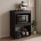 Armário Multiuso Ariana para Micro-ondas e Cooktop Cozinha Pequena Preto - Desk Design Armário Multiuso Ariana para Micro-ondas e Cooktop Cozinha Pequena Preto - Desk Design