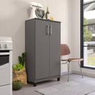 Armário Multiuso Brisa 2 Portas com Prateleiras 121cm Cinza