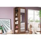 Armário Multiuso Casal Duetto 1 Porta c/Espelho Castanho - Henn