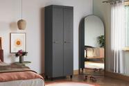 Armário Multiuso com 2 Portas e Prateleiras Preto - Arte Cas