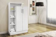 Armário Multiuso com Chave 2 Portas - Elite Branco Brilho