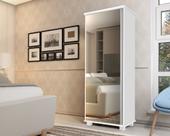 Armário multiuso com espelho quarto casal cor branco luxo