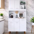 Armário Multiuso Completo Milazzo com 5 Portas, Gaveta, Nichos e Design Funcional para Sua Cozinha