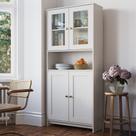 Armário Multiuso Cozinha Americana com Porta de Vidro Branco/Gelo Armário Multiuso Cozinha Americana com Porta de Vidro Branco/Gelo