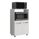 Armário Multiuso Cozinha Para Forno Micro-ondas Thaís 02 Portas Branco - Desk Design