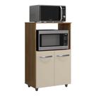 Armário Multiuso Cozinha Para Forno Micro-ondas Thaís 02 Portas Savana Off White - Desk Design