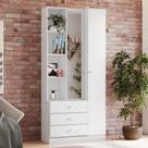 Armário Multiuso Doha 1 Porta 3 Gavetas Nichos Decorativos Branco