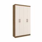 Armário Multiuso Dueto 4 Portas 8 Prateleiras 5000 Off White/Nogueira - Doripel