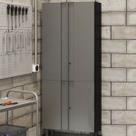 Armário Multiuso em Aço Multibox 4 Portas Cinza/Preto - Telasul